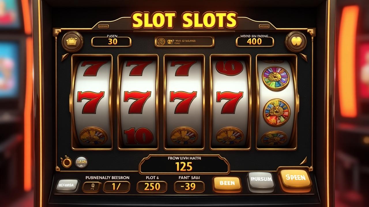 Modern slot machine interface showing reels and betting options